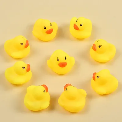 20pcs Cute Baby Kids Squeaky Rubber Small Ducks Baby Shower Water Toys for Baby Children Birthday