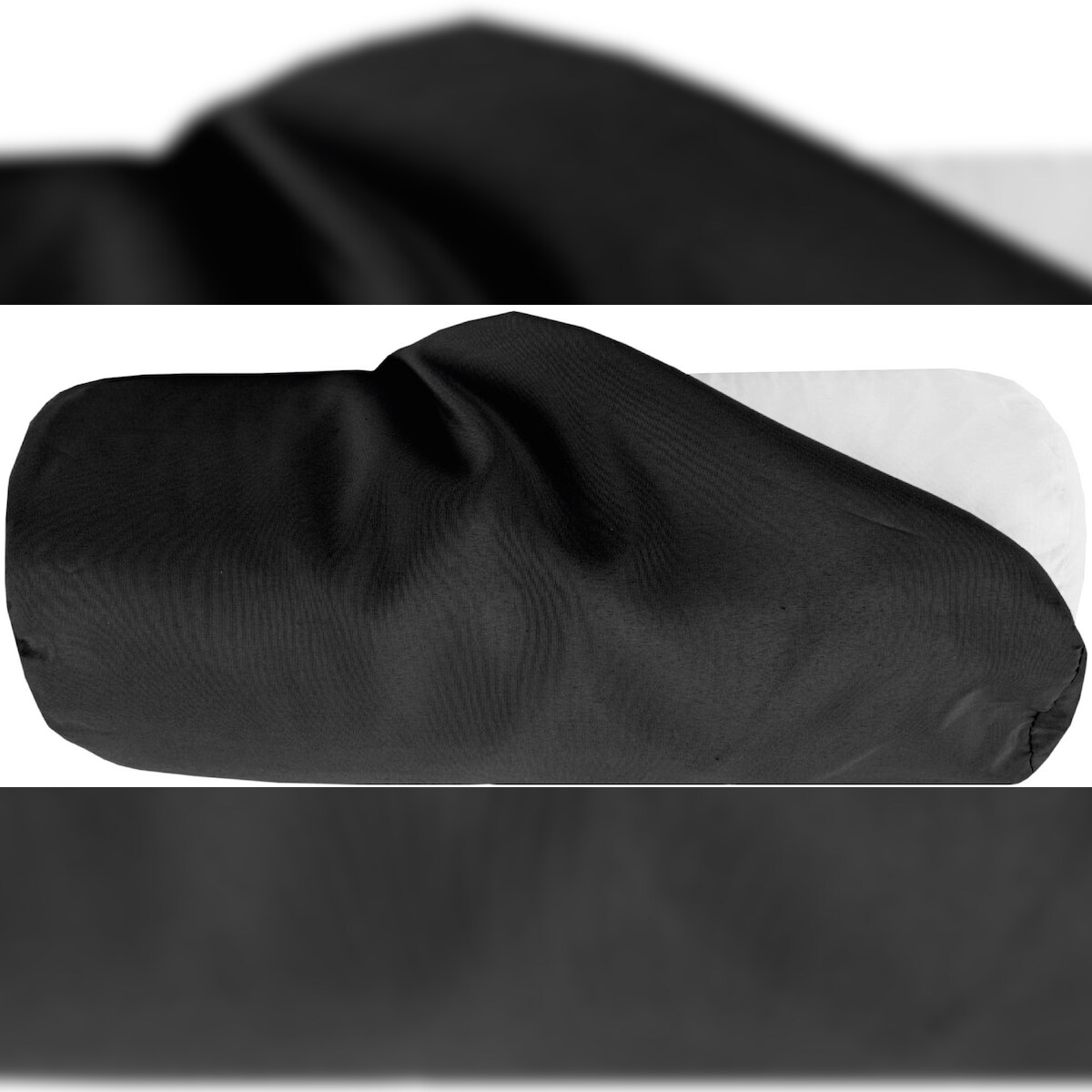 Bestlivings Kissenhülle Ellen Nackenrolle, 10x25 cm - Schwarz Image