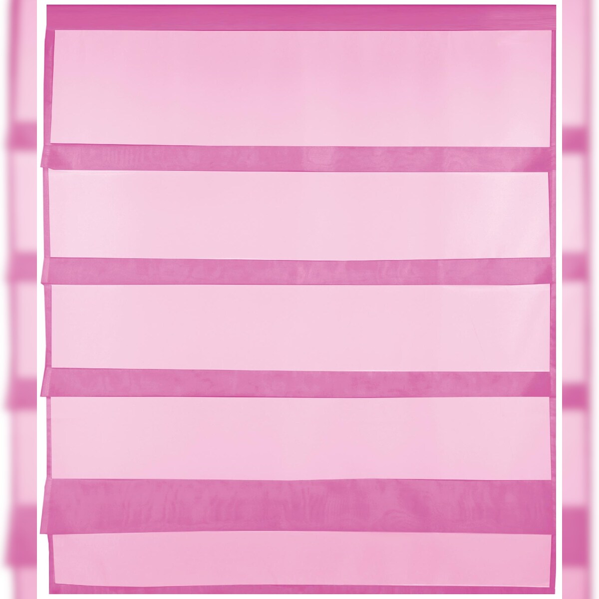 Bestlivings Bistrogardine Raffoptik mit Stangendurchzug "Sky" in 90x110 cm - Pink Image