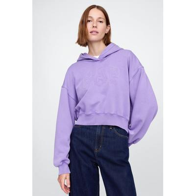 Gap Womens Purple Vintage Soft Cropped Logo Hoodie - Purple