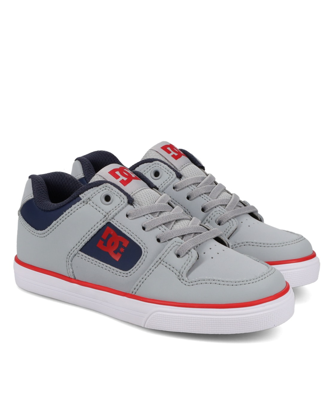Sneaker DC SHOES "Pure Elastic", Kinder, Gr. 3(34), weiß (grau, schwarz, weiß), 55.4% Leder, 44.6% Synthetikmaterial, Schuhe Image