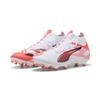 Fußballschuh PUMA "ULTRA 5 MATCH+ FG/AG Fußballschuhe Damen", Gr. 36, weiß schwarz glowing rot, Obermaterial: Textil, Synthetik; Futter: Textil, Synthetik; Innensohle: Textil; Laufsohle: Synthetik, Schuhe