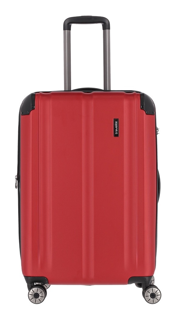 Hartschalen-Trolley TRAVELITE "CITY, verschiedene Größen und Farben", Gr. 78 l, rot, ABS, matt, unifarben, Basic, Koffer, Reisegepäck Koffer Volumenerweiterung TSA-Schloss Volumenerweiterung Image
