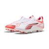 Fußballschuh PUMA "ULTRA 5 MATCH FG/AG Fußballschuhe Jugendliche", Kinder, Gr. 32, weiß schwarz glowing rot, Obermaterial: Textil, Synthetik; Futter: Textil, Synthetik; Innensohle: Textil; Laufsohle: Synthetik, Schuhe