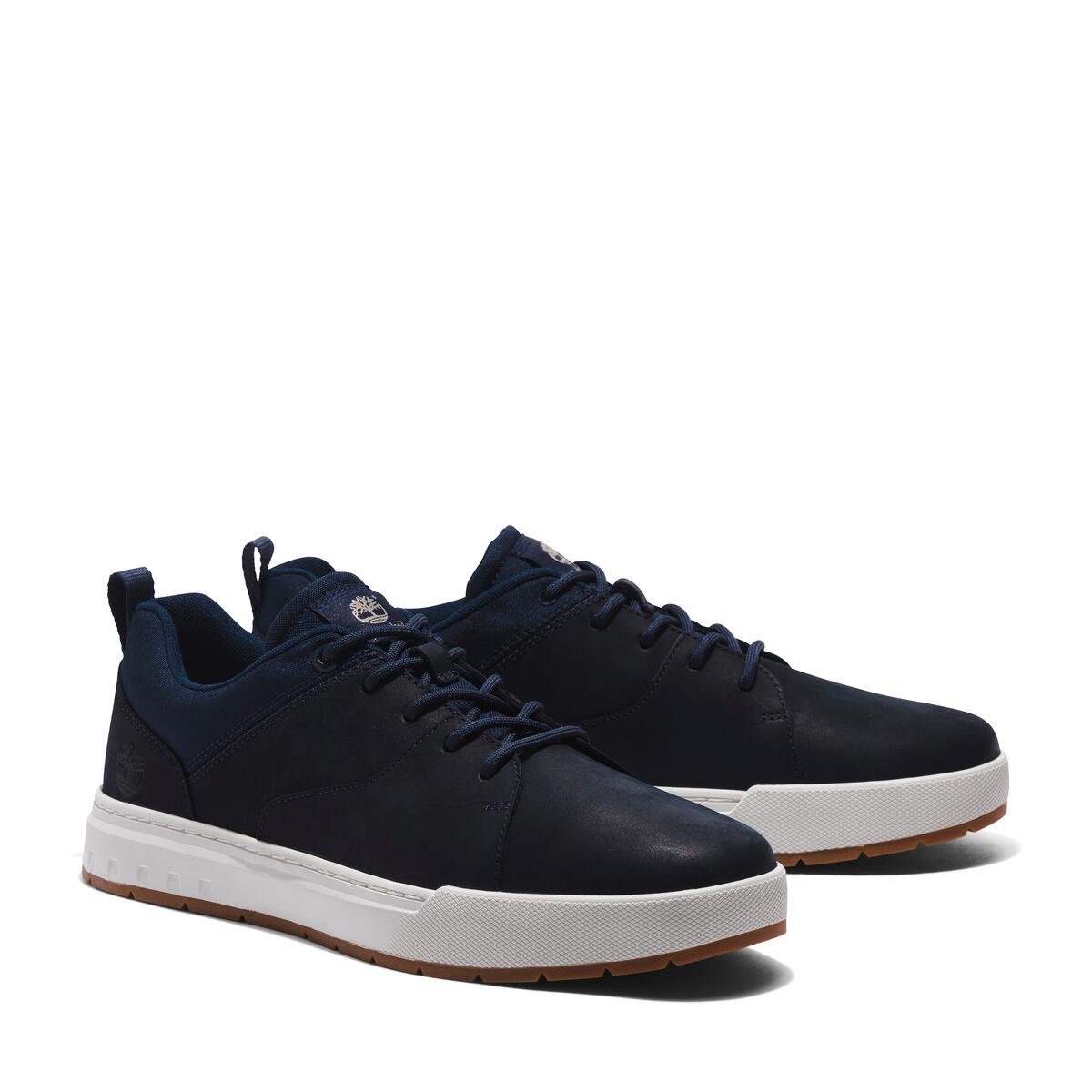 Sneaker TIMBERLAND "MAPLE GROVE LOW LACE UP SNEAKER", Damen, Gr. 41, blau (navy), Leder, Schuhe Sneaker, Winterschuhe, Sneakerboots, Winterboots