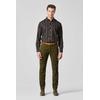 Chinos MEYER "Bonn", Herren, Gr. 25, Normalgrößen, grün (oliv), 98% Baumwolle;2% Elasthan, unifarben, regular fit lang, Hosen, Super-Stretch Winter Twill