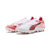Fußballschuh PUMA "ULTRA 5 MATCH MG Fußballschuhe Erwachsene", Gr. 41, weiß schwarz glowing rot, Obermaterial: Textil, Synthetik; Futter: Textil, Synthetik; Innensohle: Textil; Laufsohle: Synthetik, Schuhe