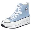 Sneaker RIEKER, Damen, Gr. 39, weiß (hellblau, weiß), Textil, Lederimitat, sportlich, Schuhe, Plateau, High Top-Sneaker, Schnürschuh in veganer Verarbeitung