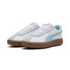 Sneaker PUMA "PUMA Club Klassika Sneakers Damen", Gr. 36, weiß safe lake feather gray blau, Obermaterial: Textil, Kuhleder, Synthetik; Futter: Textil, Synthetik; Innensohle: Textil; Laufsohle: Gummi, Schuhe