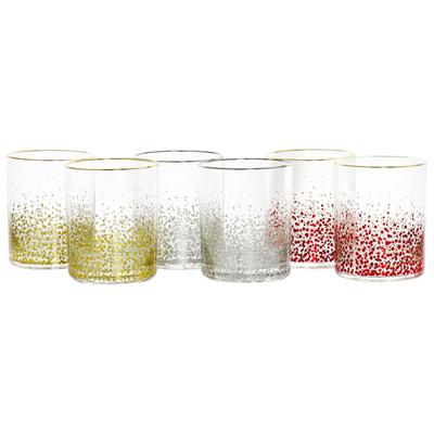 Laurie Gates California Designs Audrey Hill 6 Piece Double Old Fashion Glass Set in Assorted Colors