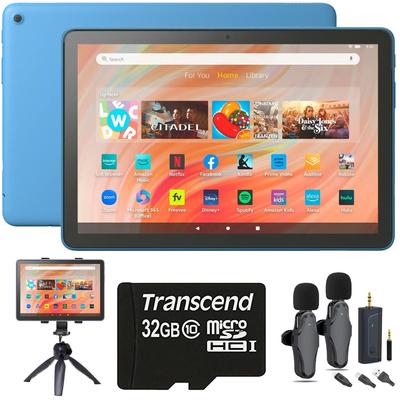 Amazon Fire HD 10 10.1" 32GB Wi-Fi Tablet, 13th Gen Lilac + 256GB 300S UHS-I microSDXC Card + Cleaning Kit