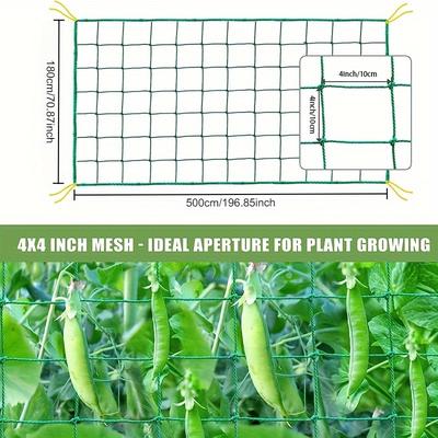 TEMU Heavy-duty Garden Trellis Netting For Climbing Plants - 18 Strand Nylon Mesh, 4x4 Inch - Ideal For , Tomatoes, Fruits & Vegetables, , Beans, Net Image