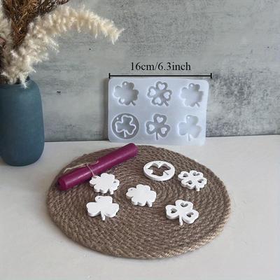 TEMU 6- Silicone Clover Keychain Mold, Diy Clover Pendant Plaster Casting Resin Craft, Home Decor Handmade Accessory Image