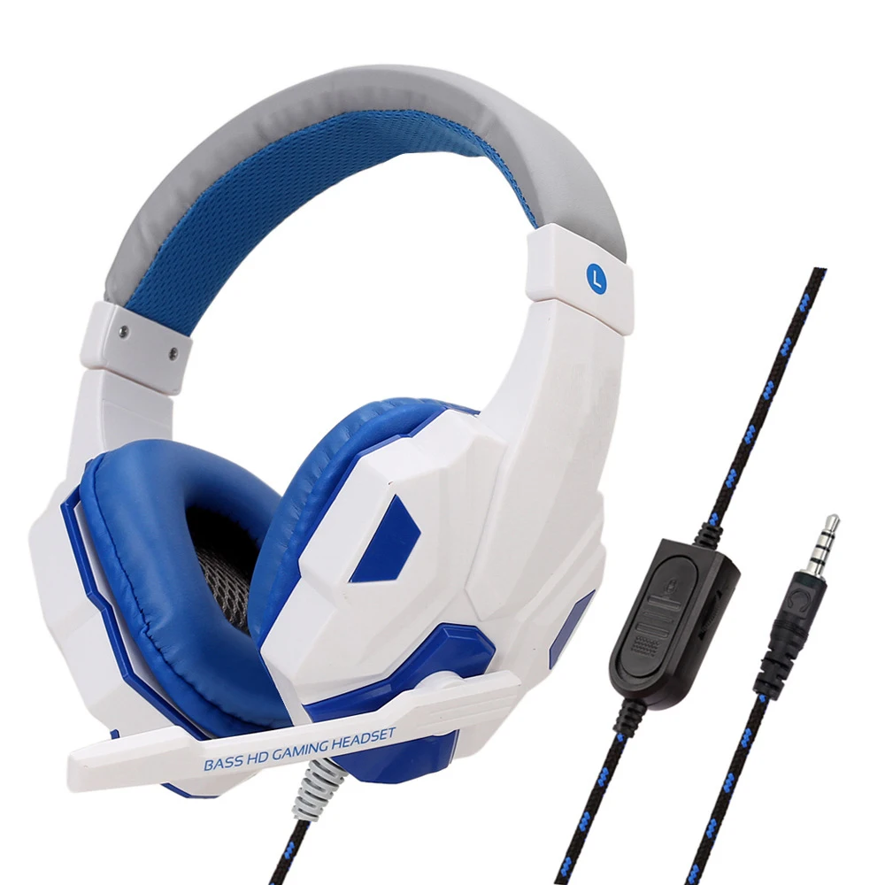 Gaming Kopfhörer 3,5 MM Wired PC Bass Stereo Gamer Headset Telefon Laptop Kopfhörer Helm Mit Mikrofon Für PS4 Xbox One schalter Image