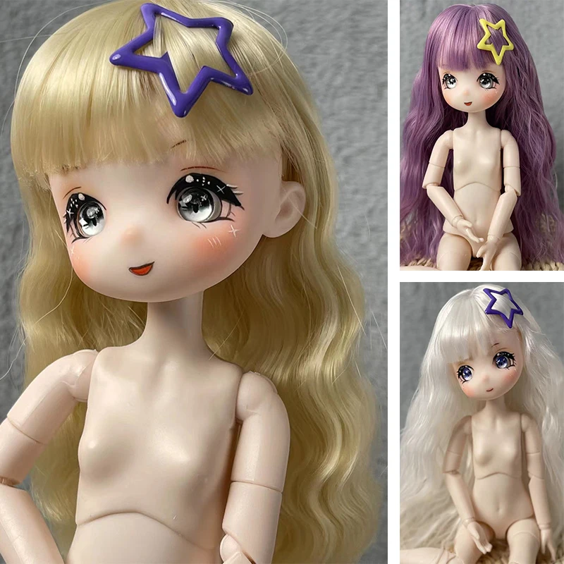 DIY handgemachtes Make-up niedlichen Anime Gesicht 30cm Puppen 1/6 bjd Puppe mit 3 Paar Augen Puppen für Mädchen, Spielzeug für Mädchen