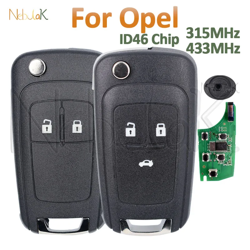 Chiave Telecomando per Auto Opel Vauxhall Adam Astra J Cascade Corsa E Insignia Karl Mokka Zafira C 315 433 Mhz ID46 HU100 NON Smart Fob
