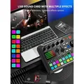 Scheda audio live F998 e interfaccia audio con effetti mixer DJ e cambio voce, mixer audio stereo