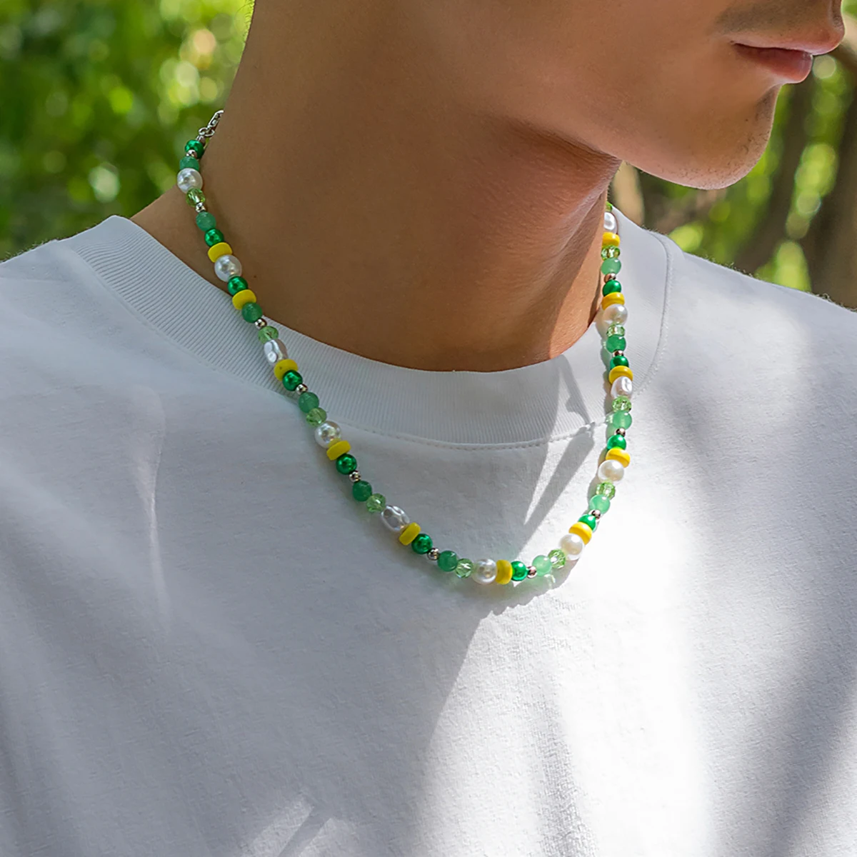 Salirco collana girocollo con perle d'imitazione bohémien collana corta con perline acriliche colorate moda donna Trend Y2K Beach Jewelry