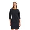 Jerseykleid MARC O'POLO "aus Interlock-Qualität", Damen, Gr. 32, Normalgrößen, blau (deep night blau), Obermaterial: 94% Baumwolle, 6% Elasthan; Futter: 100% Nicht verfügbar, unifarben, casual, regular fit kurz, U-Boot-Ausschnitt, 3/4-Ärmel normaler...
