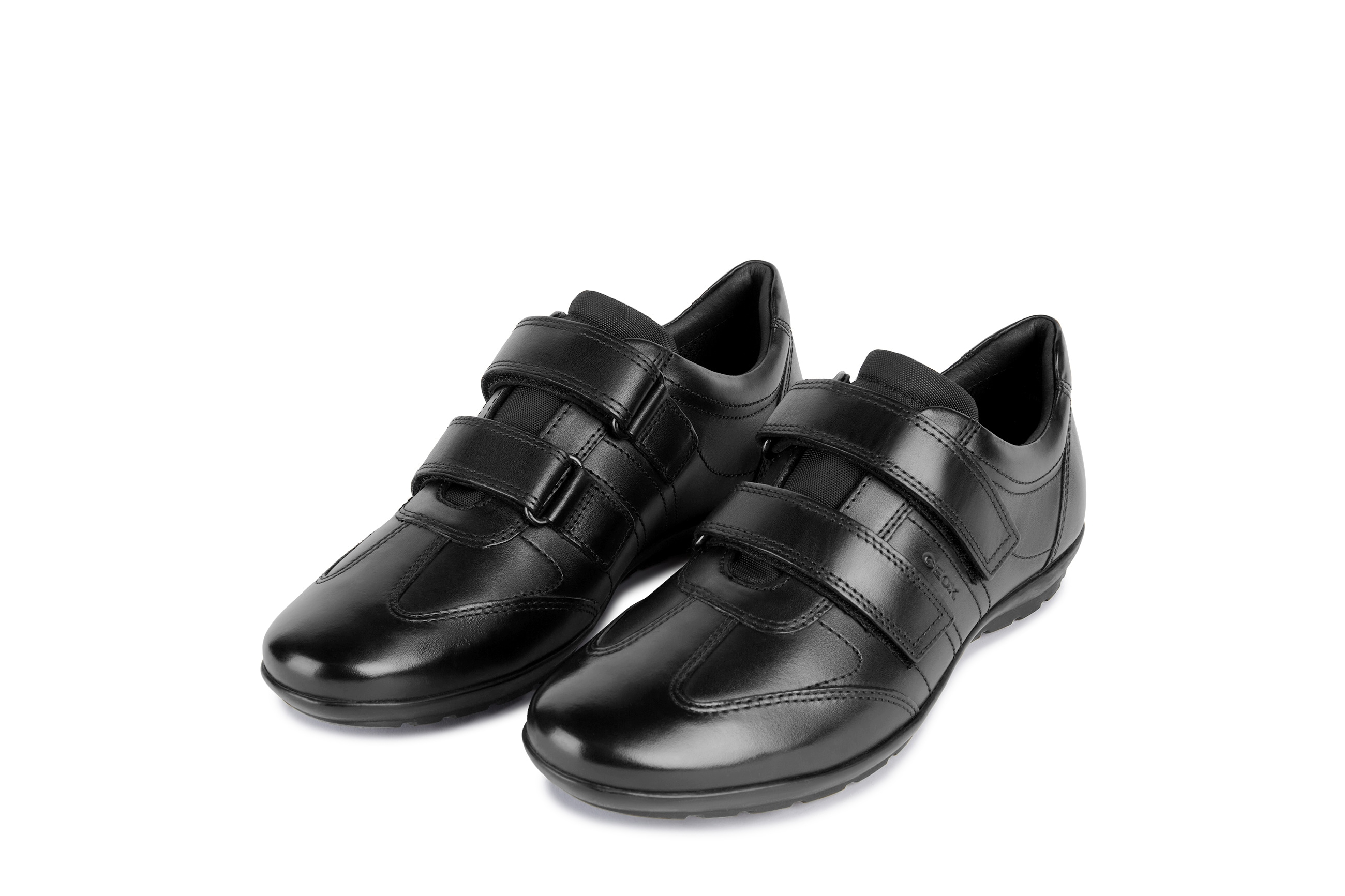 Klettschuh GEOX, Herren, Gr. 39, schwarz, Leder, Textil, Schuhe Klettschuh, Business Schuh, Sneaker in eleganter Form