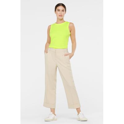 Bundfaltenhose SENSES.THE LABEL, Damen, Gr. XL, Normalgrößen, raw cotton, Material: 84% Polyester, 13% Viskose, 3% Elasthan, unifarben, casual, lässig geschnitten knöchellang, Hosen, mit Bundfalten Image
