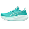 Laufschuh ASICS "GEL-NIMBUS 27", Gr. 41,5, blau (wave teal, illuminate mint), Textil, sportlich, Schuhe