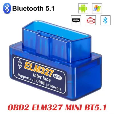 ELM327 Mini OBD2 Bluetooth 5.1 for Android / IOS Car Scanner ELM 327 Auto Diagnostic Tools OBDII