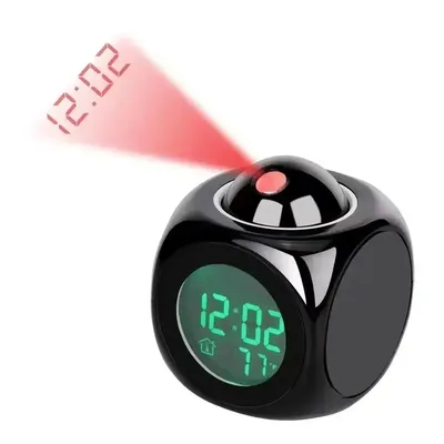 1PCProjection Alarm Clock Ceiling Display Snooze Desk Table Clock Voice Multifunction Digital