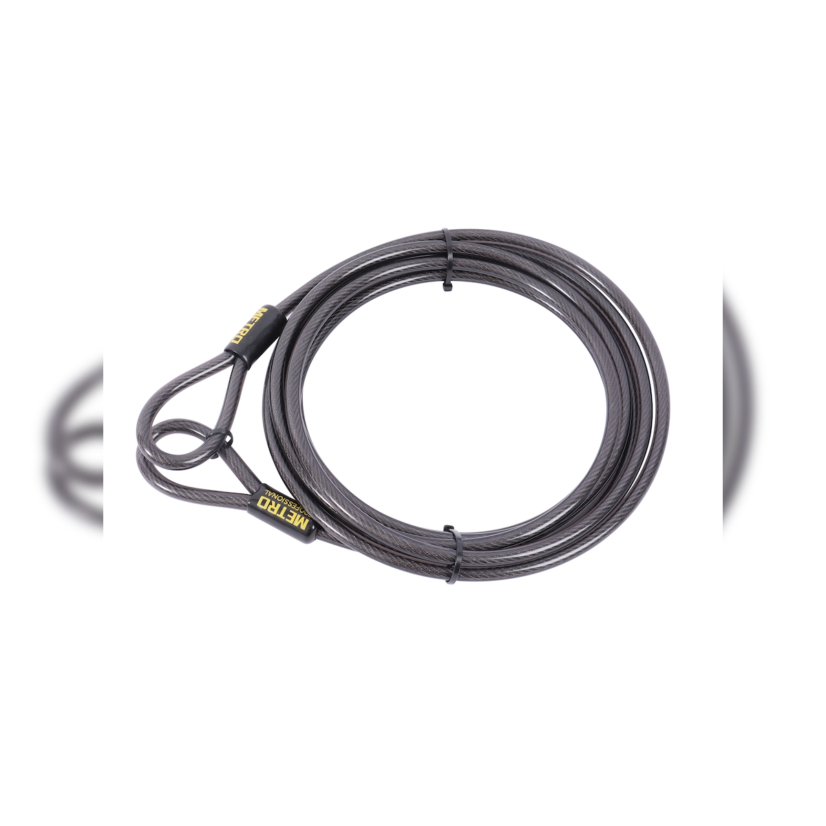 METRO PROFESSIONAL Sicherheitskabel, Stahl/PVC, 5 m, 2 Schlaufen, schwarz Image