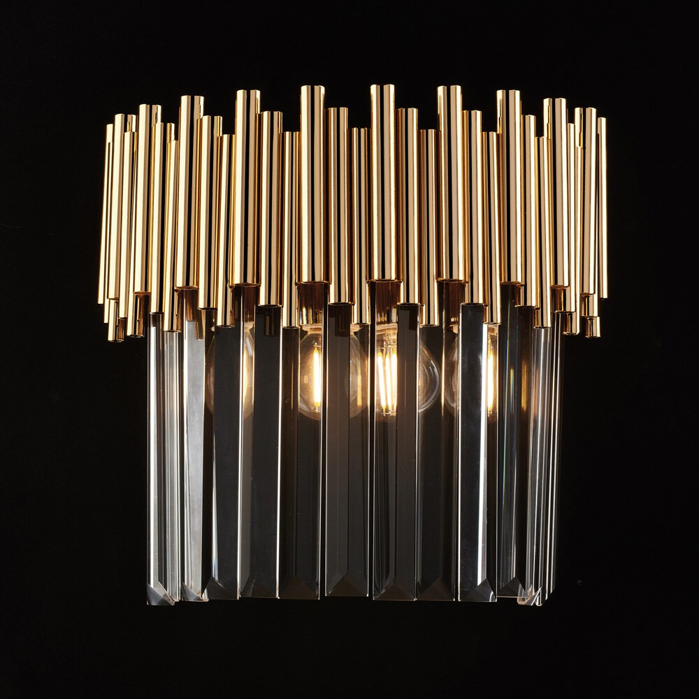 Bonetti Illumina - Ravel - Wandleuchte aus goldenem Eisen mit Strasssteinen, 2 Lichter .28 - P.14 - BL268-AP2-OR Image