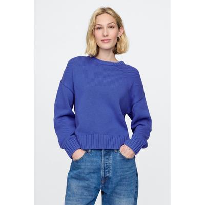 Gap Womens Blue Soft Touch Cotton Crew Neck Jumper - Blue