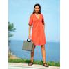 Sommerkleid HEINE "Kleid", Damen, Gr. 38, Normalgrößen, orange (terra), 68% Baumwolle, 30% Polyamid, 2% Elasthan, unifarben, kurz, V-Ausschnitt, Kurzarm, Kleider
