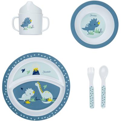 Kindergeschirr-Set STERNTALER "Dino Rexi", Baby, Gr. 5 tlg., blau, Polypropylen, Geschirr-Sets Image