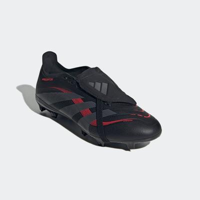 Fußballschuh ADIDAS PERFORMANCE "PREDATOR LEAGUE FOLD-OVER TONGUE FG/MG", Gr. 43, core schwarz, grau four, lucid rot, Synthetik, sportlich, Schuhe, für Rasenplätze Image