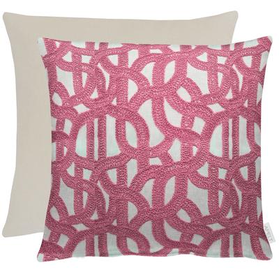 Dekokissen APELT "Rafia", pink (pink, beige, gemustert), B:45cm H:5cm L:45cm, Polyester, Baumwolle, Dekokissen_Sitzkissen_Kissenhüllen Image