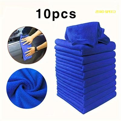 TEMU 10 Pcs Microfiber Boat/car Cleaning Towel Automobile Motorcycle Washing Glass Household Cleaning Small Towel Image
