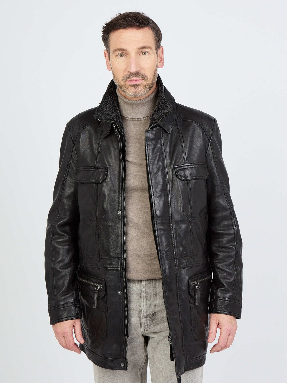 JCC Ledermantel Herren schwarz, 50 Image