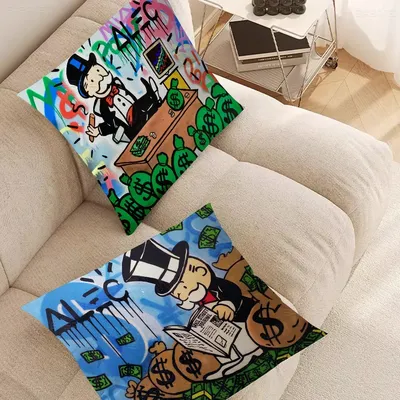 Dollar Alec Monopoly Kissenbezug Kissenbezug Polsterung Sofa Wurfkissen Home Decor Kissenbezug Image