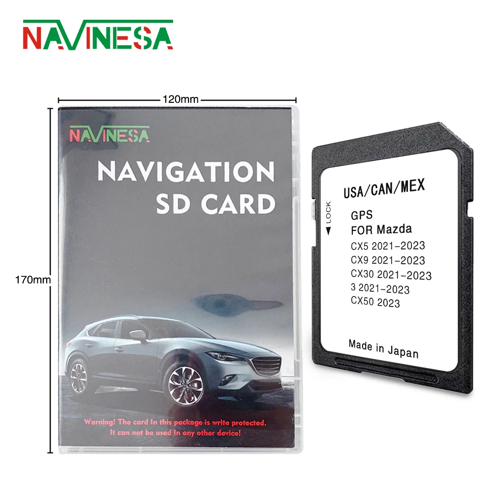 Sat Nav für Mazda CX-5 CX-9 CX-30 CX-50 Navigation SD-Karte USA CAN MEX GPS 2023, Kartenversion, Speicherkarten-Update, Navi-Software