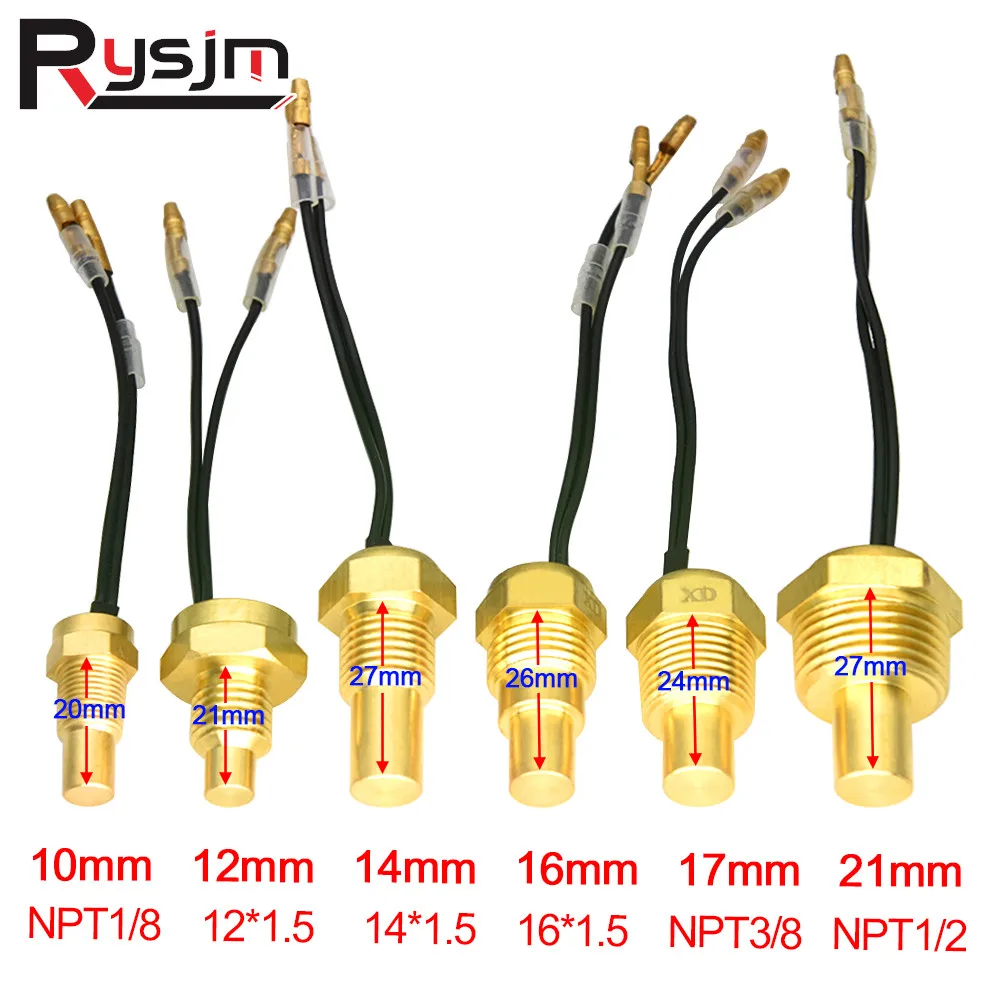 12V 24V Auto LKW Digitaler Wassertemperatursensor NPT1/8 50K Kopfstecker 10mm 12mm 14mm 16mm 17mm 18mm 21mm Wassertemp Sender Image