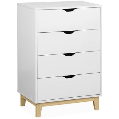 Sweeek - Kommode in Holzoptik mit Holzfüßen 4 Schubladen Image