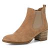 Chelseaboots TAMARIS, Damen, Gr. 39, beige (sand), Veloursleder, modisch, Schuhe, Cowboy Stiefelette, Westernboots mit komfortablem Stretcheinsatz