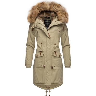 Wintermantel NAVAHOO "Rosinchen", Damen, Gr. XS (34), grau (kieselgrau), Oberstoff: 100% Baumwolle, Futter: 100% Polyester, Wattierung: 100% Polyester, Ärmelfutter: 100% Polyester, Kunstpelz: 90% Polyacryl, 10% Polyester, casual, tailliert ca. Mitte... Image