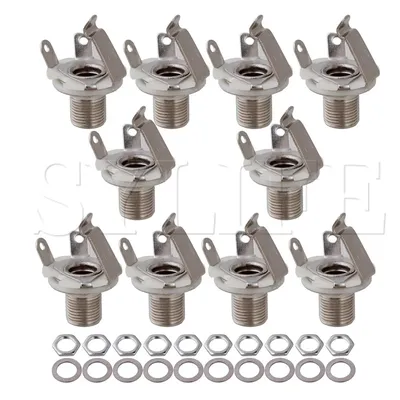 10 x Mono 1/4 Jack socket for GUITAR Plate
