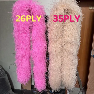 2Meter/pcs Thick Pink Ostrich Feathers Boa 2Ply 6Ply 10Ply 26Ply 35Ply for Wedding Shawl Decor