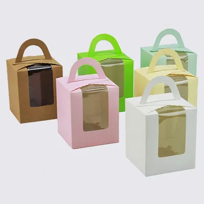 50 pcs Foldable Kraft paper gift packaging box custom carton cardboard box Candy package paper box