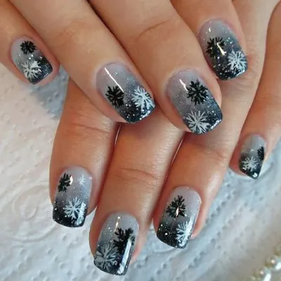 Upgrade your nail styling 24 pieces of short square short shiny glitter pink gray smudge snowflakes