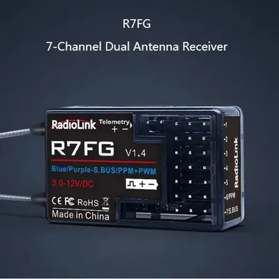 RadioLink R7FG 2.4GHz 7CH Dual Antenna Reciever High Voltage Integrated Gyro Version For Radiolinks