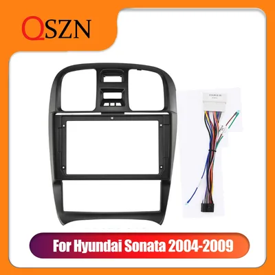 QSZN 9 Inch Car Radio Fascia For Hyundai Sonata 2004-2009 Video Panel Player Audio Dash 2 Din Frame