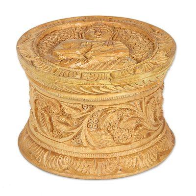 Buddha Charm,'Hand Carved Kadam Wood Decorative Buddha Box'